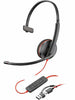 Poly Blackwire 3210 Black Headset +USB-C/A Adapter TAA (Bulk) 8S0L5A6#ABA