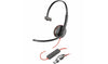Poly Blackwire 3210 Black Headset +USB-C/A Adapter TAA (Bulk) 8S0L5A6#ABA