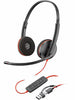 Poly Blackwire 3220 Black Headset +USB-C/A Adapter TAA (Bulk) 8S0M0A6#ABA