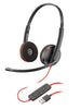 Poly Blackwire 3220 Stereo USB-C Headset +USB-C/A Adapter (Poly 209749-101 or HP 8X228AA)