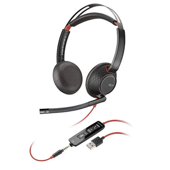 Poly Blackwire 5220 Stereo USB-C MS TEAMS Headset +3.5mm Plug & USB-C/A Adapter (8M3W5AA#ABA) TAA