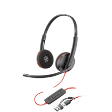 Poly Blackwire 3220 Stereo USB-C Black Headset +USB-C/A Adapter (Bulk) 8X2J9A6