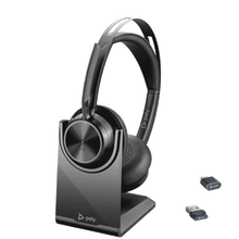 Poly Voyager Focus 2 Microsoft Teams Certified USB-C-C Headset + USB-C/A Adapter + Charging Stand (PC + Mobile) (9T9J6AA)
