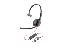 Poly Blackwire 3210 Monaural USB-C Headset +USB-C/A Adapter 8X214AA
