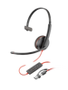 Poly Blackwire 3210 Monaural USB-C Black Headset +USB-C/A Adapter (Bulk) 8X2J8A6