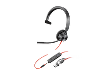 Poly Blackwire 3315 USB-C Headset +3.5mm Plug +USB-C/A Adapter (Poly 213936-101 or HP 8X217AA)
