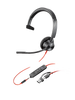 Poly Blackwire 3315 USB-C Headset +3.5mm Plug +USB-C/A Adapter (Poly 213936-101 or HP 8X217AA)