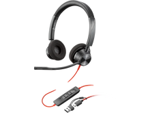 Poly Blackwire 3320 Stereo USB-C Headset +USB-C/A Adapter 8X219AA