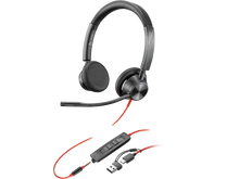 Poly Blackwire 3325 Stereo USB-C Headset +3.5mm Plug +USB-C/A Adapter 8X221AA