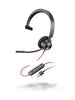 Poly Blackwire 3310 Monaural Microsoft Teams Certified USB-C Headset +USB-C/A Adapter (8X216AA)